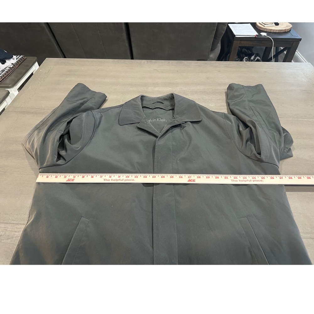 Calvin Klein Mens Car Coat Charcoal‎ Gray Removable Liner Trench Jacket Size XL - Picture 14 of 16